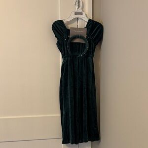 Tahari Kids Formal Velvet Jumpsuit in Rich Green
